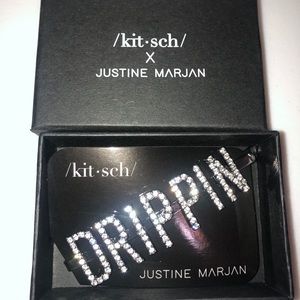 Kitsch x Justine Marjan Drippin Word Rhinestone Bobby Pin NEW